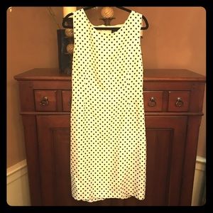 White & Black Pokadot Shift Dress.